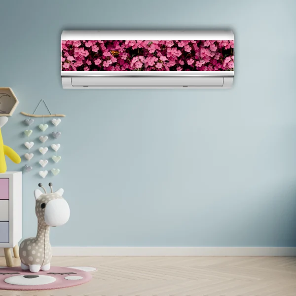 rózsaszín apró virágok klíma dekoráció, öntapadós fólia, otthon faldekoráció kép